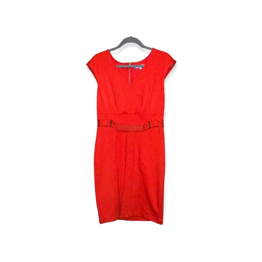 JENNIFER LOPEZ Orange/Red Sheath Dress 8